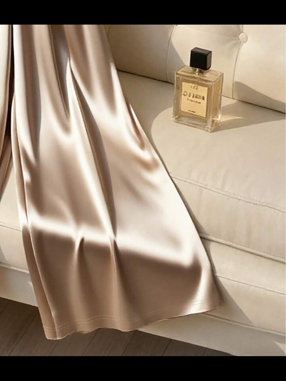 Pearl-strap Satin Jumpsuit in Champagne - Picture 4 of 4